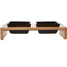 Lade das Bild in den Galerie-Viewer, Trixie Napf-Set Keramik/Holz 2 x 0,2 l