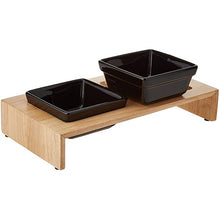 Lade das Bild in den Galerie-Viewer, Trixie Napf-Set Keramik/Holz 2 x 0,2 l
